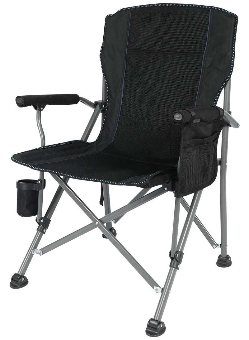 GO2CAMPS Premium Foldable Camping Chair with Cup Holder, Storage Pouches, Heavy-Duty and Comfortable Design | Supports Up to 150 Kg | Trip Chair,Camping,Gardening,Fishing,Travel,Picnic and Festivals (GREY)