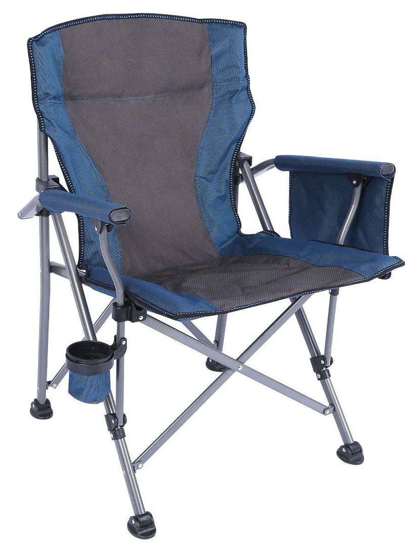 GO2CAMPS Premium Foldable Camping Chair with Cup Holder, Storage Pouches, Heavy-Duty and Comfortable Design | Supports Up to 150 Kg | Trip Chair,Camping,Gardening,Fishing,Travel,Picnic and Festivals (GREY)