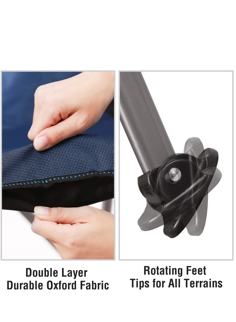 GO2CAMPS Premium Foldable Camping Chair with Cup Holder, Storage Pouches, Heavy-Duty and Comfortable Design | Supports Up to 150 Kg | Trip Chair,Camping,Gardening,Fishing,Travel,Picnic and Festivals (GREY)