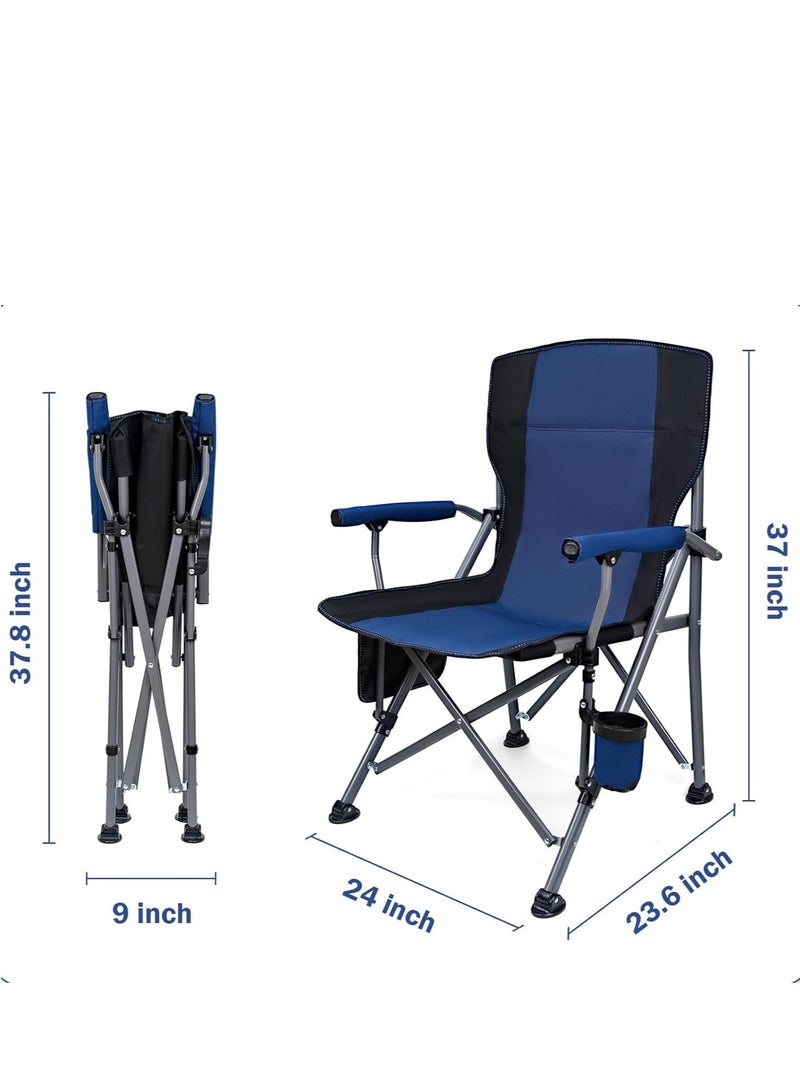GO2CAMPS Premium Foldable Camping Chair with Cup Holder, Storage Pouches, Heavy-Duty and Comfortable Design | Supports Up to 150 Kg | Trip Chair,Camping,Gardening,Fishing,Travel,Picnic and Festivals (GREEN)