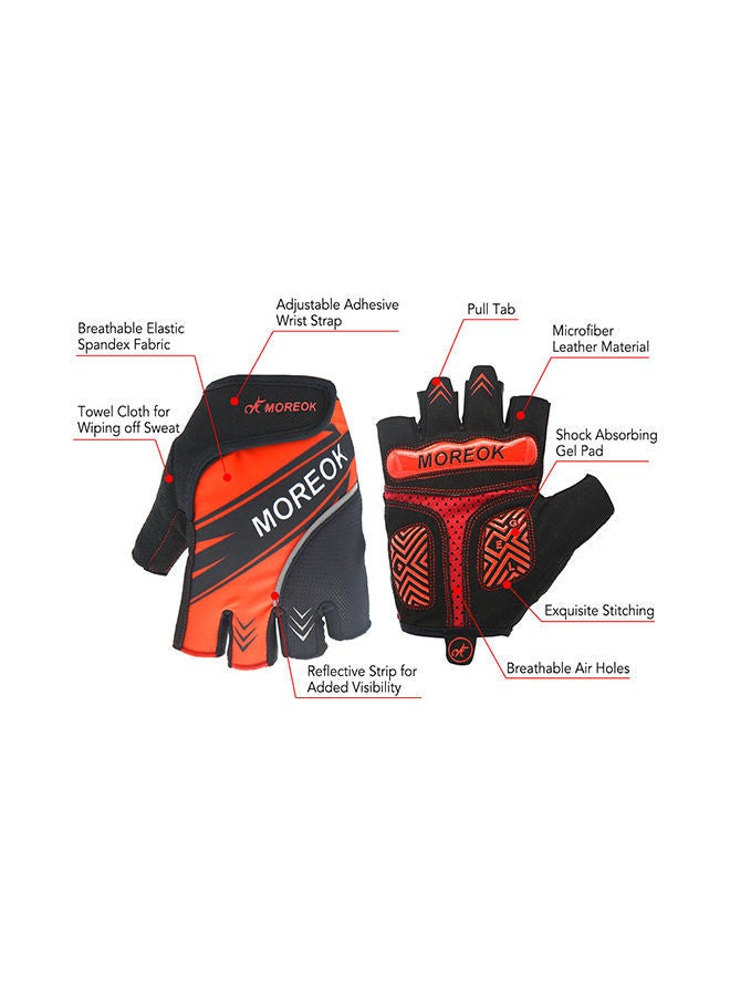 Half Finger Mountain Bike Absorbing Padded Sports Cycling Gloves 22 X 16centimeter