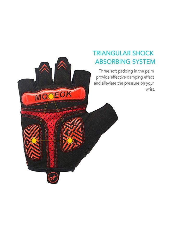 Half Finger Mountain Bike Absorbing Padded Sports Cycling Gloves 22 X 16centimeter