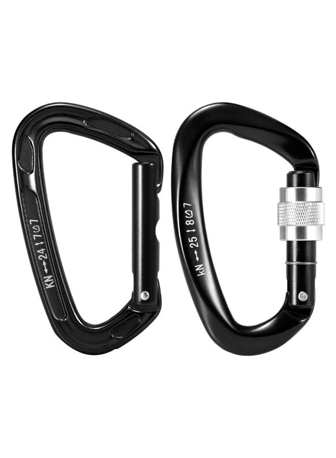 2-Piece Heavy Duty D Shaped Carabiner Set
