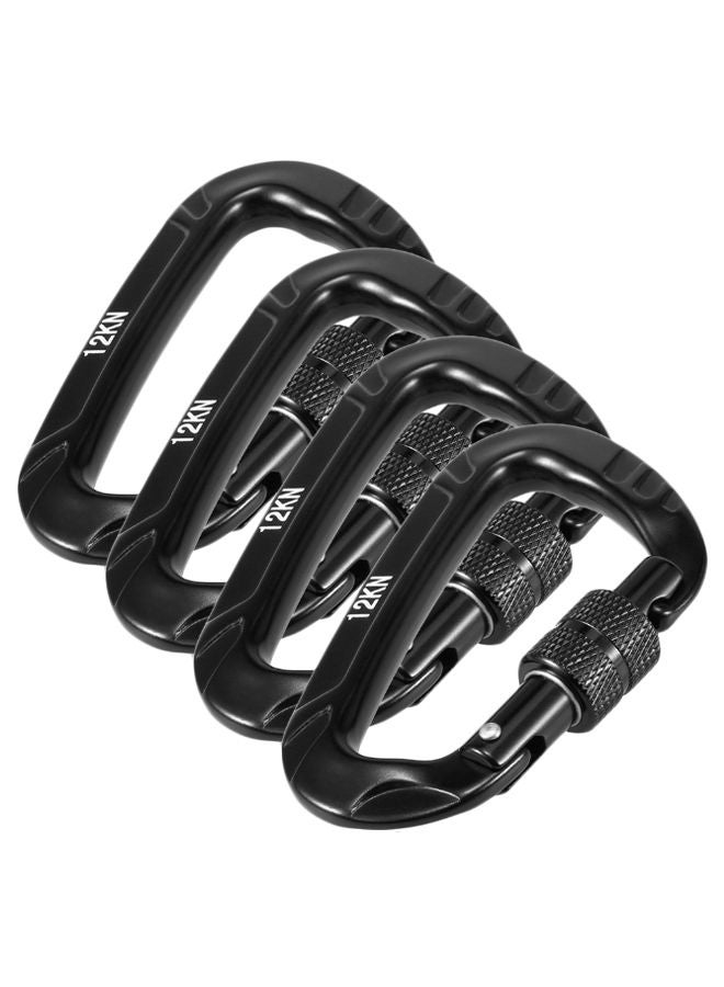 4-Piece Twist Locking Carabiner Clips Set