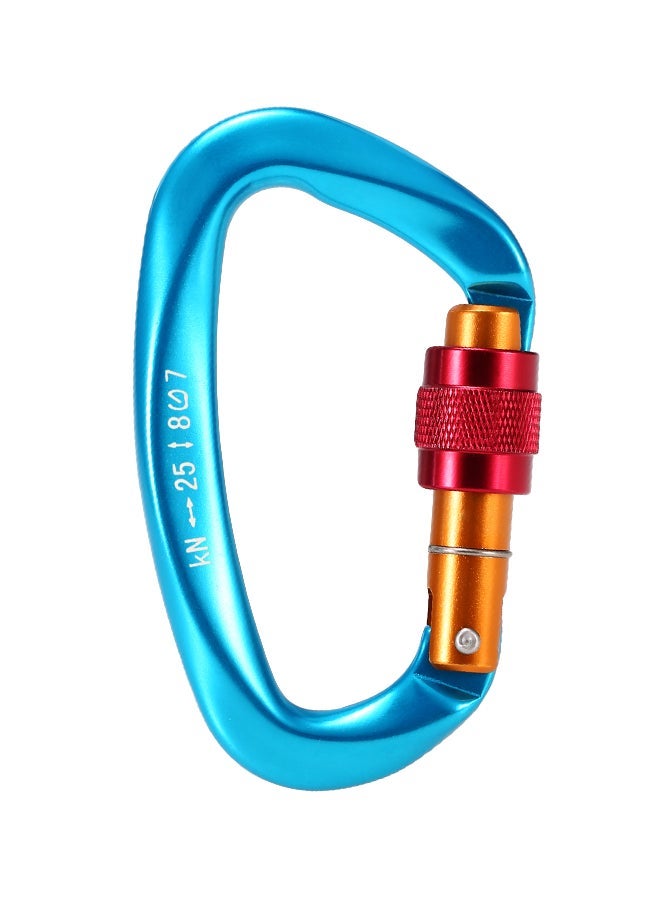 D-Shape Screw Locking Gate Carabiner 10.2 x 2 6.1cm