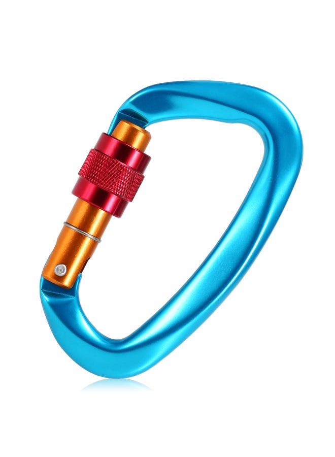 D-Shape Screw Locking Gate Carabiner 10.2 x 2 6.1cm