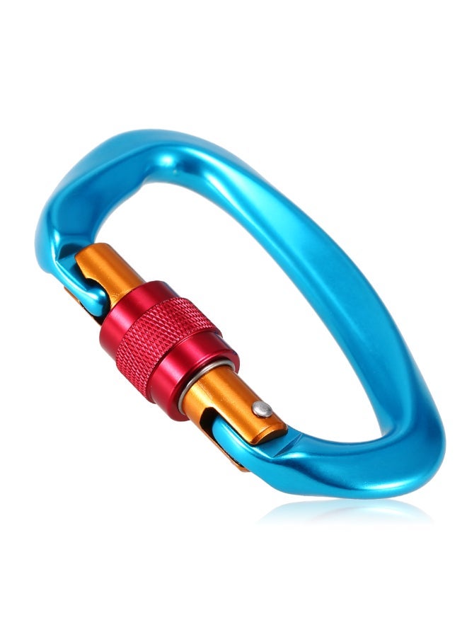D-Shape Screw Locking Gate Carabiner 10.2 x 2 6.1cm