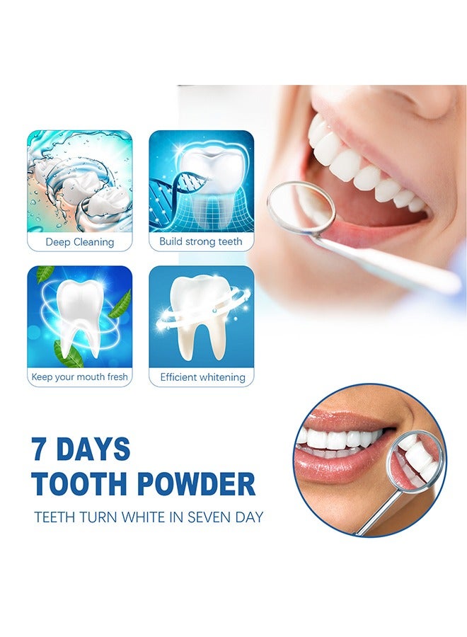 7 Days Tooth Powder -Teeth Turn White In Seven Day, Organic Vegan Fluoride Free Remineralizing Tooth Cleaning Powder 50ml