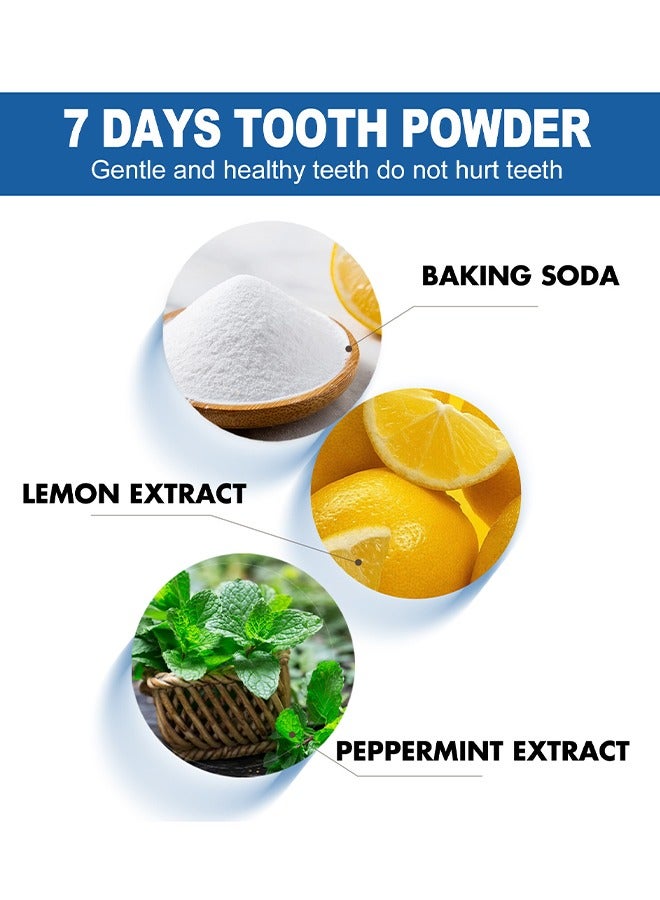 7 Days Tooth Powder -Teeth Turn White In Seven Day, Organic Vegan Fluoride Free Remineralizing Tooth Cleaning Powder 50ml