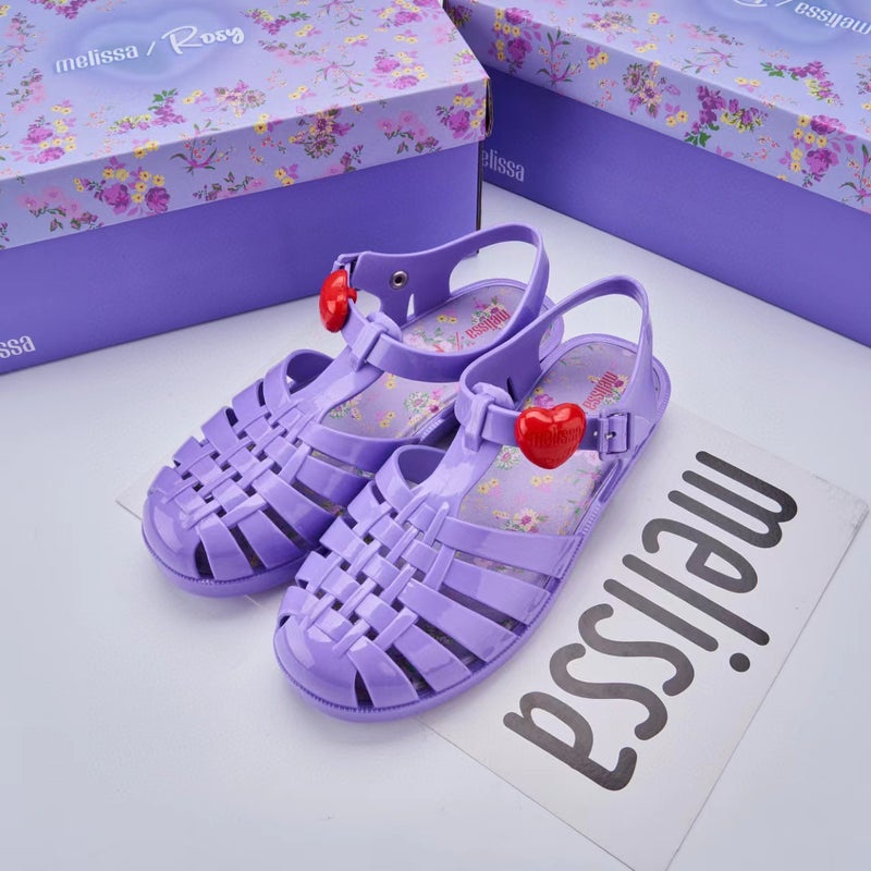 2024 Melissa New Jelly Shoes Little Red Book Same Purple Roman Sandals Beach Shoes Fragrant Womens ShoesPurple Purple