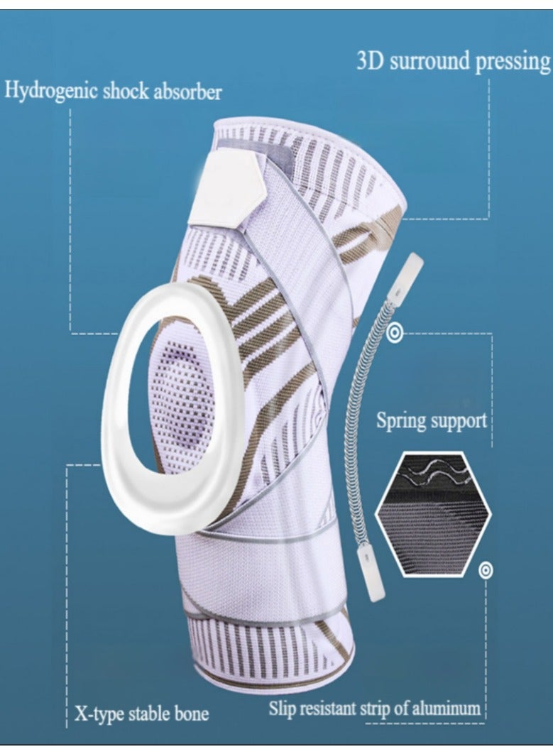 Professional silicone knee brace, men's knee support, women's knee support, suitable for running, anterior cruciate ligament, joints, suitable for people with upper knee circumference 47-56cm - 2 pieces
