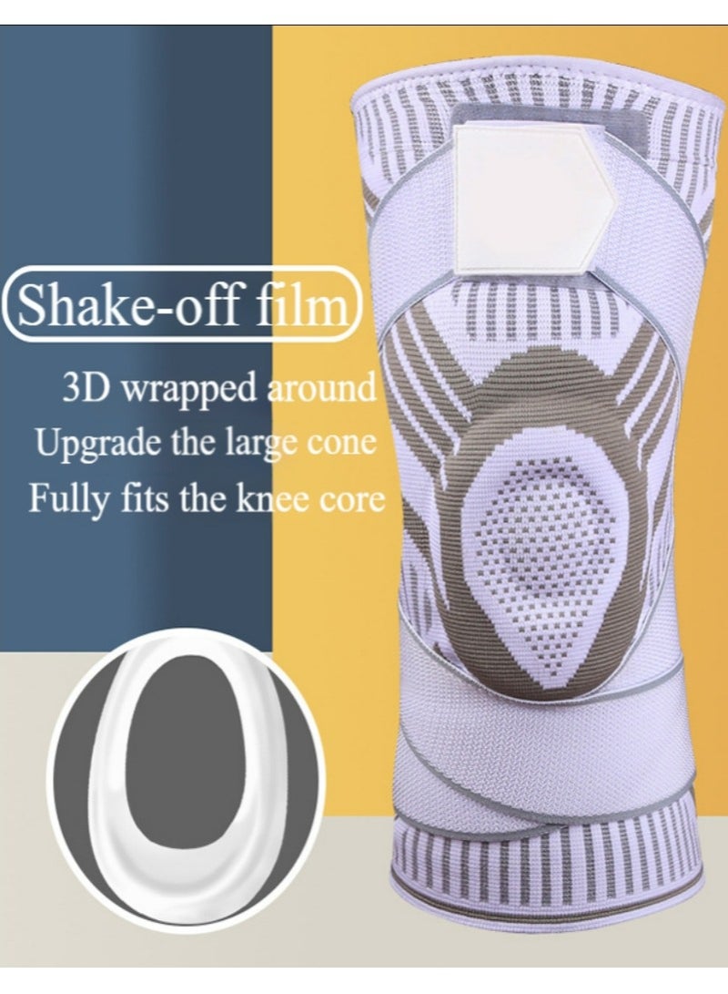 Professional silicone knee brace, men's knee support, women's knee support, suitable for running, anterior cruciate ligament, joints, suitable for people with upper knee circumference 47-56cm - 2 pieces