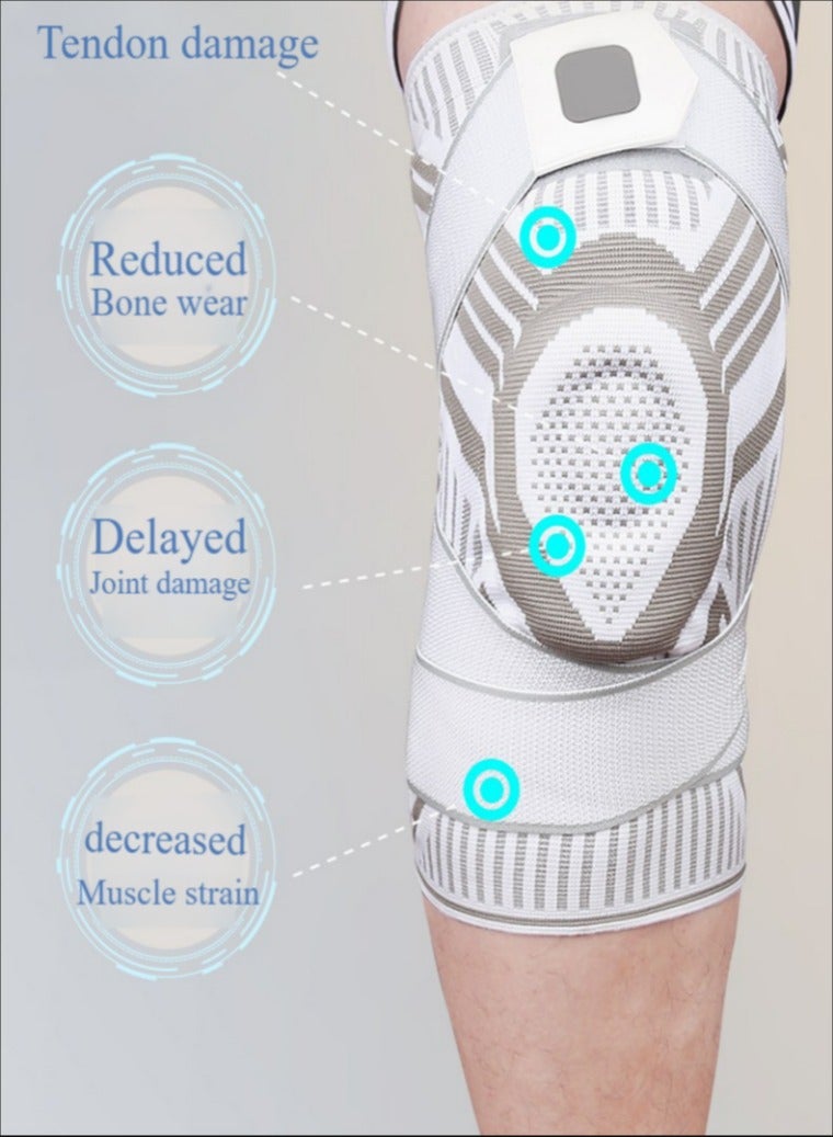 Professional silicone knee brace, men's knee support, women's knee support, suitable for running, anterior cruciate ligament, joints, suitable for people with upper knee circumference 47-56cm - 2 pieces
