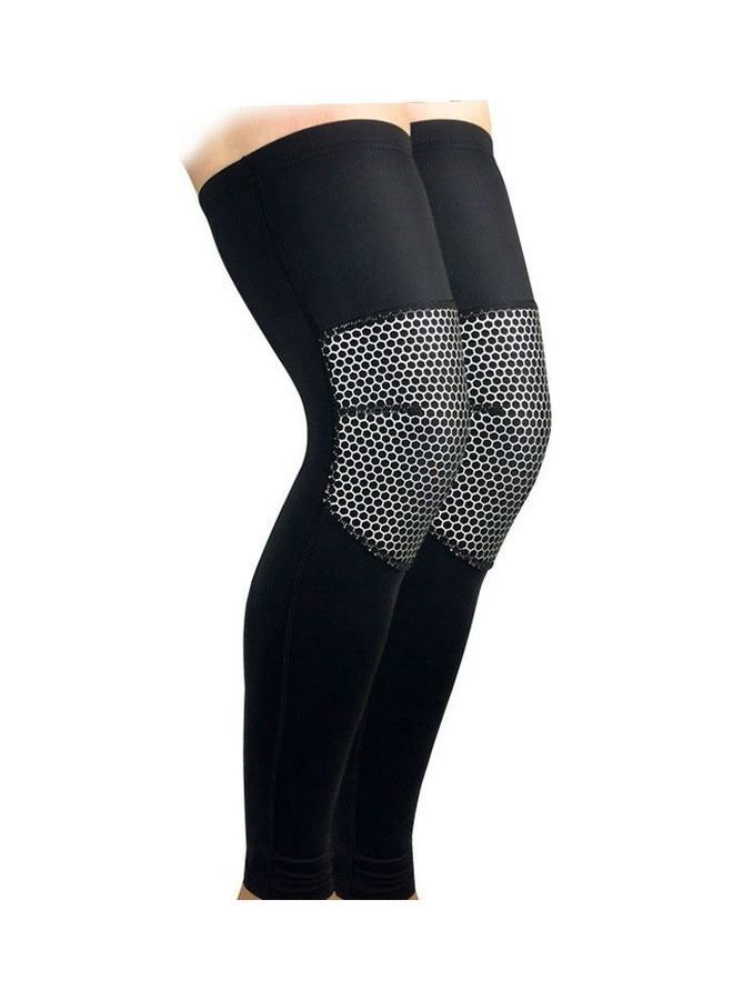 2-Piece Full Length Breathable Sports Knee Pad Protective Gear XL