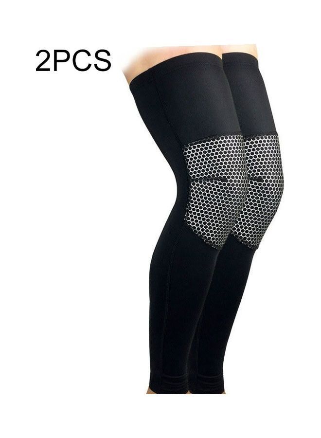 2-Piece Full Length Breathable Sports Knee Pad Protective Gear XL