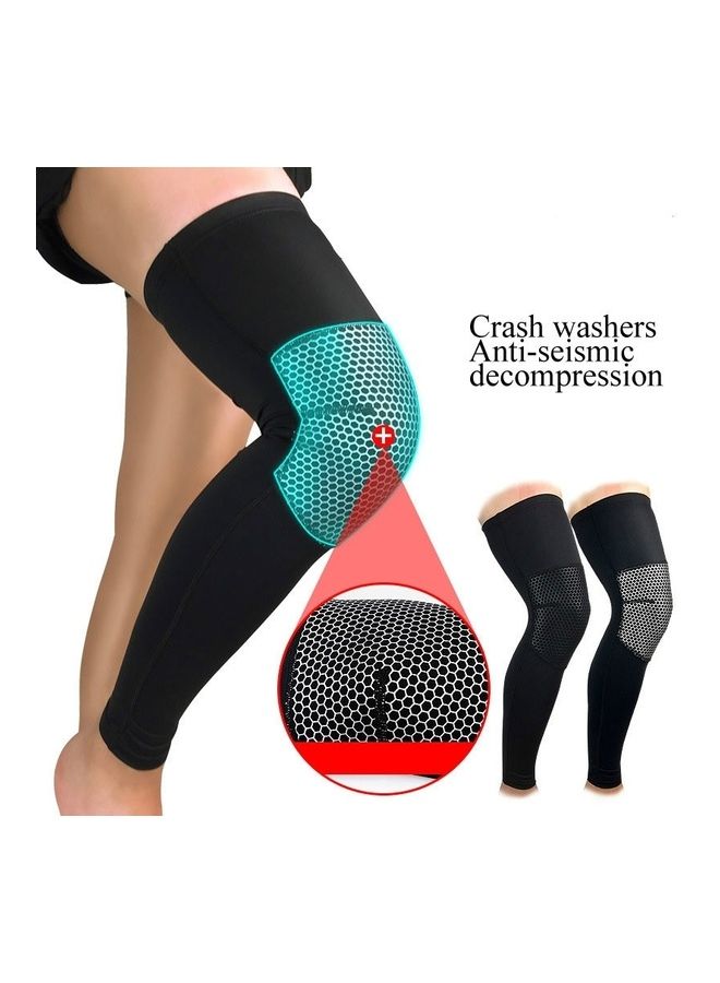 2-Piece Full Length Breathable Sports Knee Pad Protective Gear XL