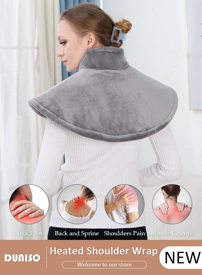 Heating Pad for Men and Women ,Electric Heat Pad for Neck and Shoulders- Fast Heat Warming Shawl, 9 Electric Temperature Options, 3 Timer Settings, Safe Auto Shut-Off, Machine Washable