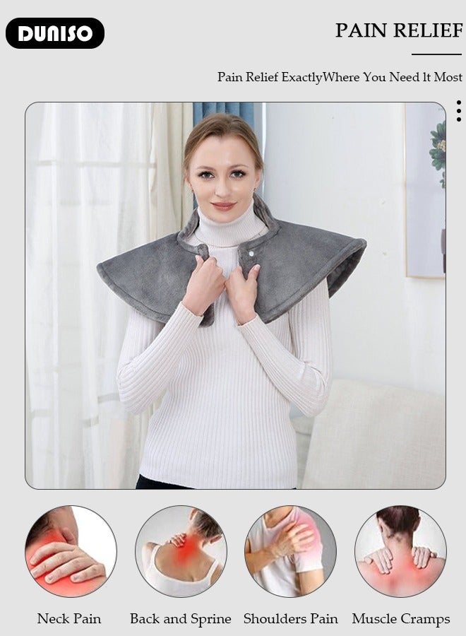 Heating Pad for Men and Women ,Electric Heat Pad for Neck and Shoulders- Fast Heat Warming Shawl, 9 Electric Temperature Options, 3 Timer Settings, Safe Auto Shut-Off, Machine Washable