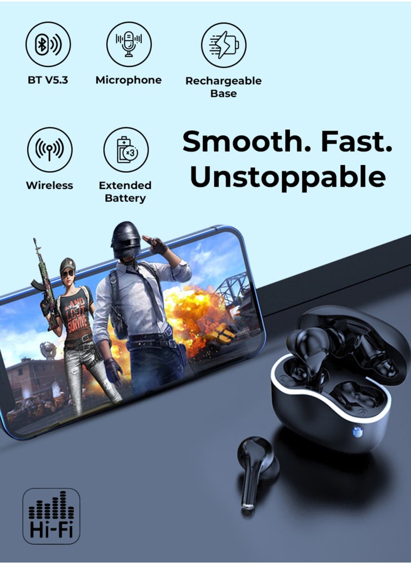 A33 Freedom Wireless Bluetooth Headset - Black | High-Fidelity Sound, Ergonomic Design, Long Battery Life, and Built-in Microphone