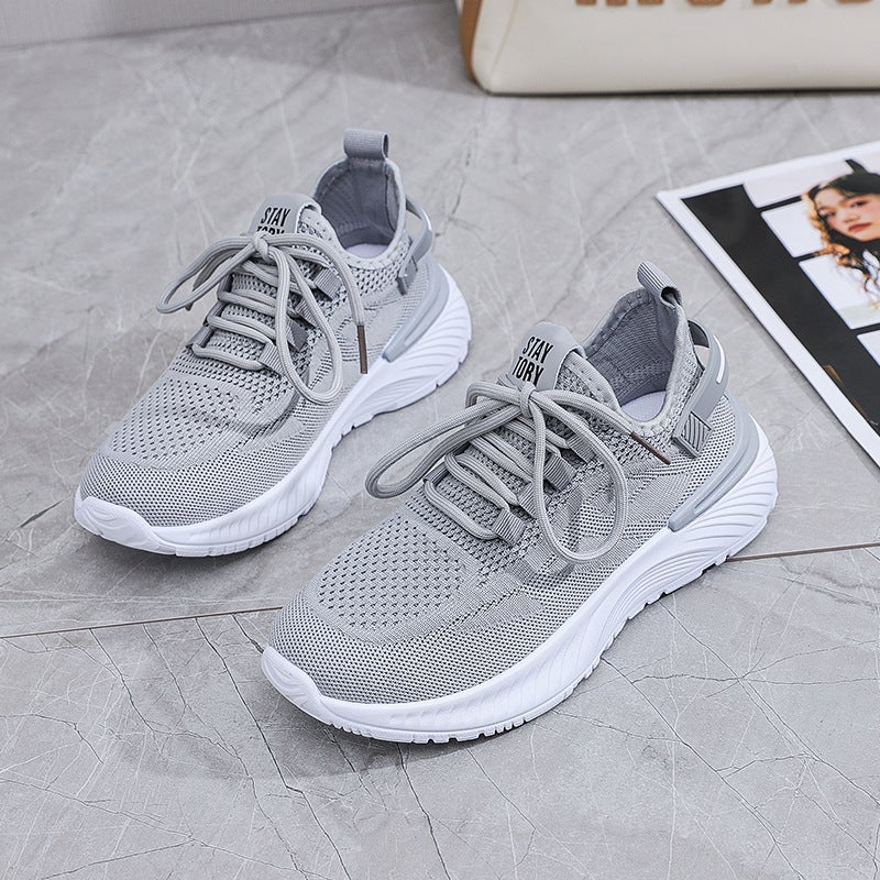 2024 Summer Breathable Knit Sneakers Women Casual FashionGrey Grey