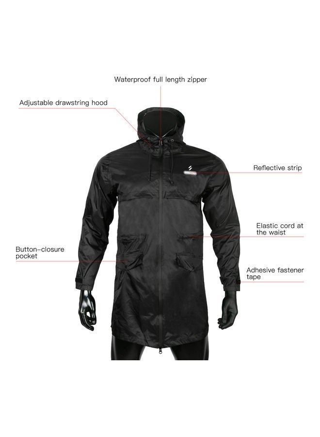Long Waterproof Hooded Jacket