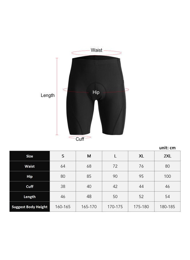 Men Cycling Breathable Quick Dry Padded Shorts M