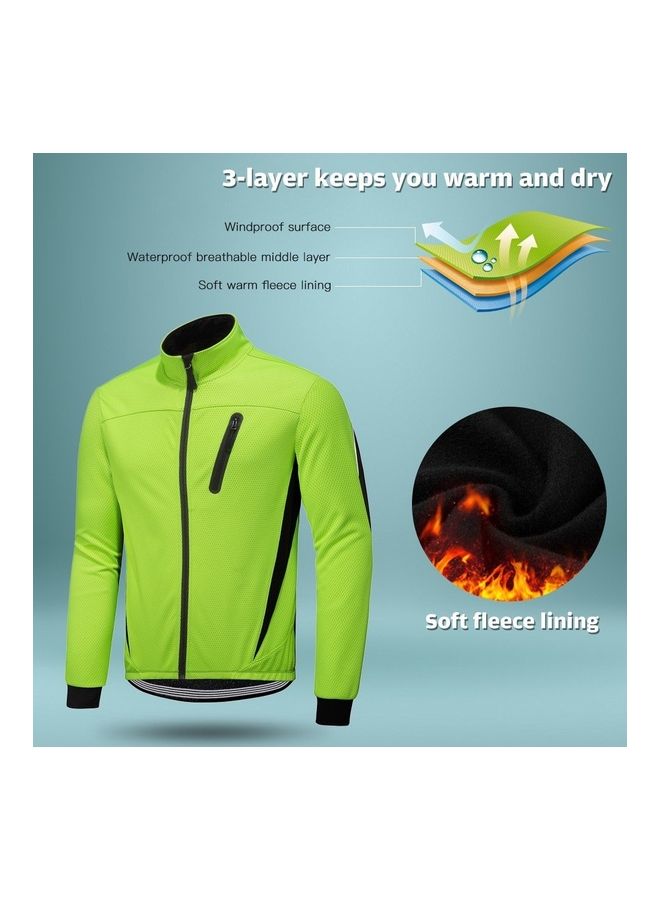 Windproof Thermal Fleece Cycling Jacket