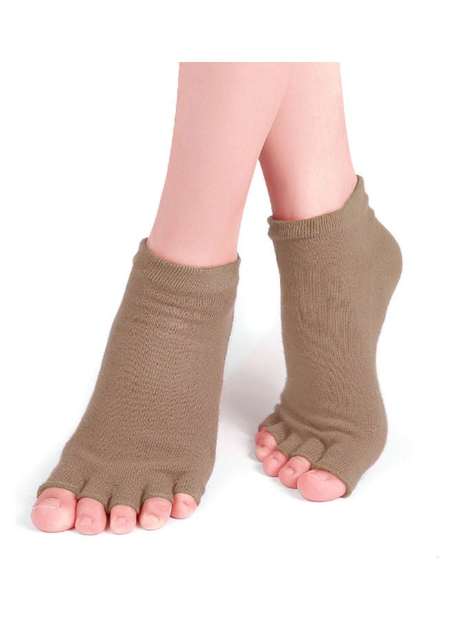 Pair Of 3 Non-Slip Open Toe Yoga Socks With Grips 24.00*4.00*16.00cm