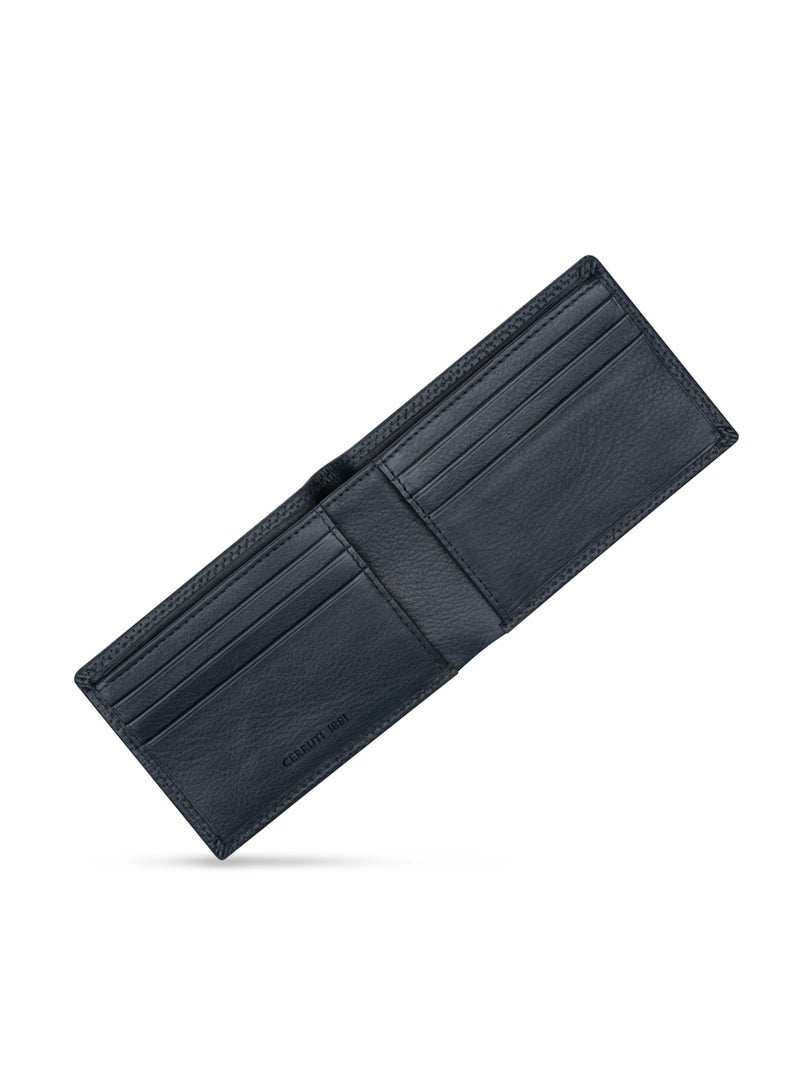 CERRUTI 1881 Men's Blue Leather Wallet - Net Print Pattern