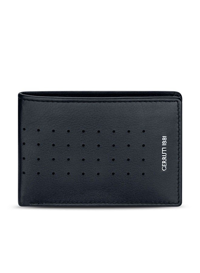 CERRUTI 1881 Men's Blue Leather Wallet - Perforated Design