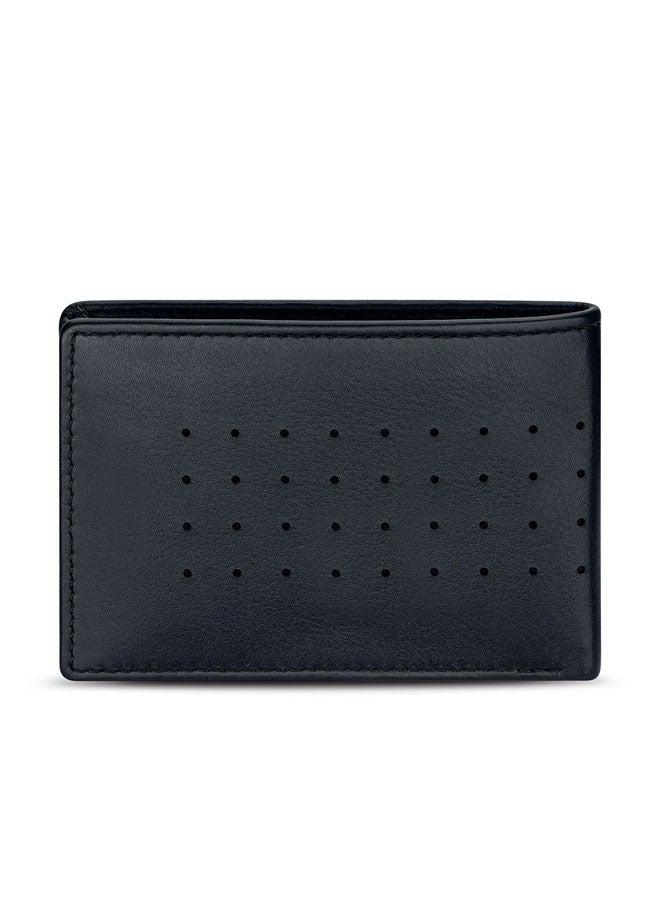 CERRUTI 1881 Men's Blue Leather Wallet - Perforated Design