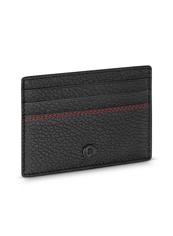 Police Perf Black and Red Genuine Leather Gents Card Holder - PELGD2203301