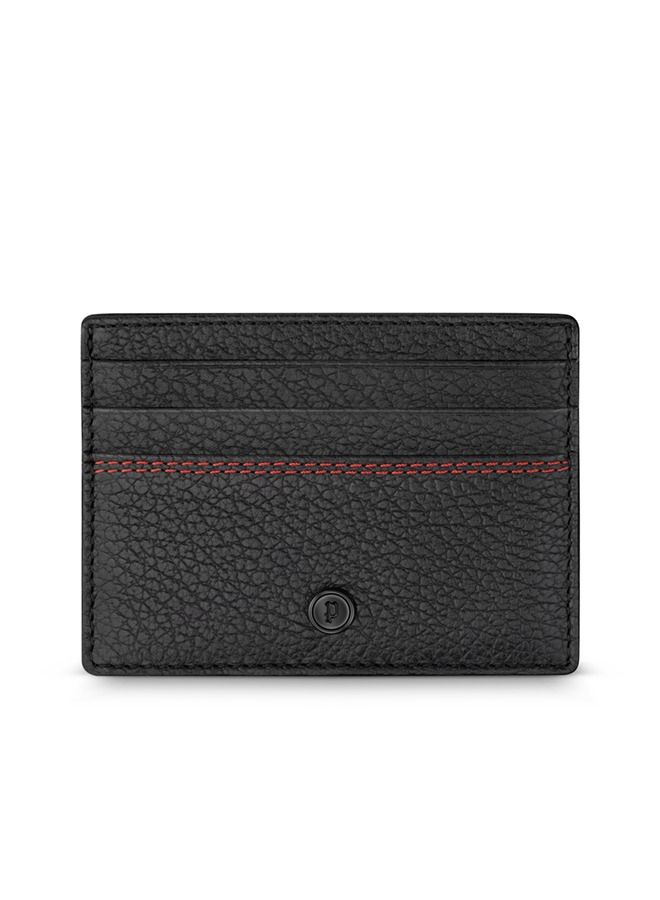 Police Perf Black and Red Genuine Leather Gents Card Holder - PELGD2203301