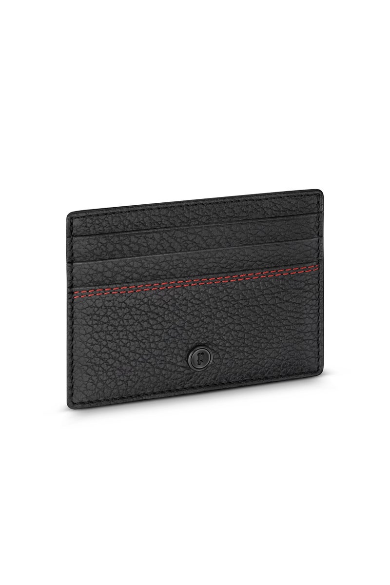 Police Perf Black and Red Genuine Leather Gents Card Holder - PELGD2203301