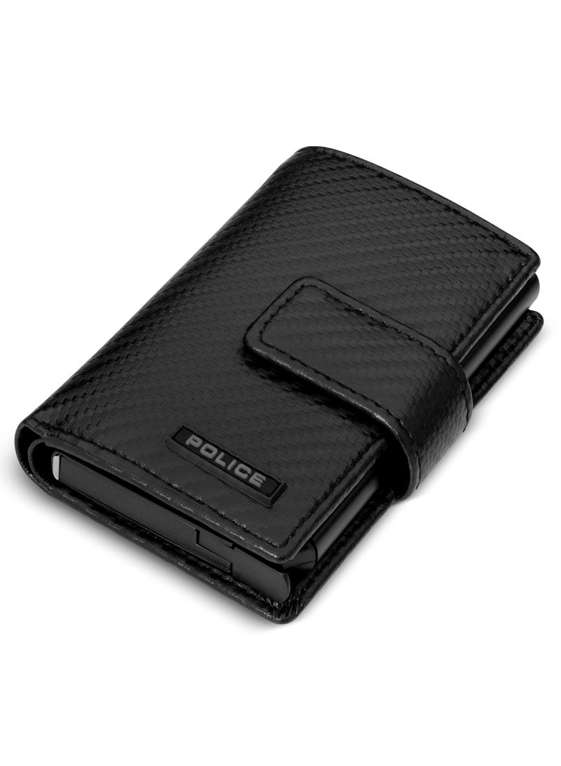 Joewel Textile & Alloy Men's Automatic Card Case, RFID Safe - PELGD2206909