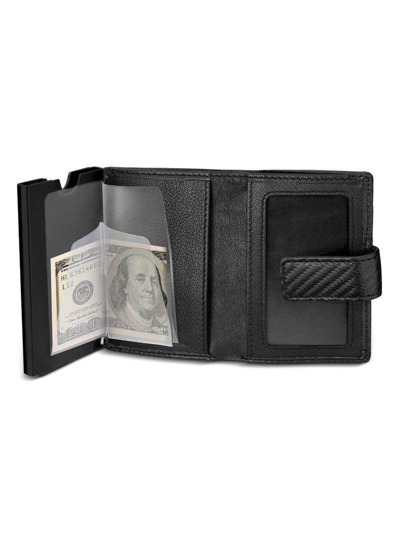 Joewel Textile & Alloy Men's Automatic Card Case, RFID Safe - PELGD2206909