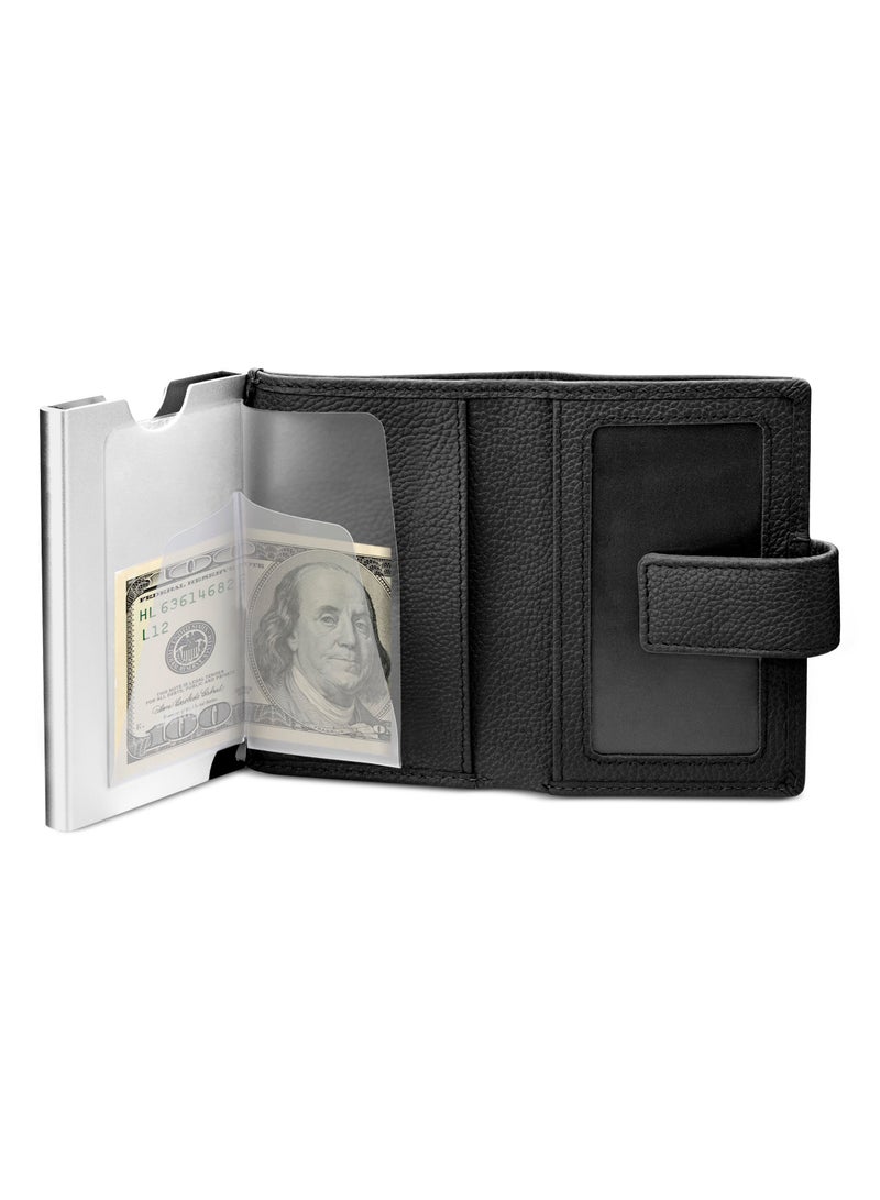 Police Boumous Leather & Alloy Men's Card Case, RFID Safe - PELGD2206905