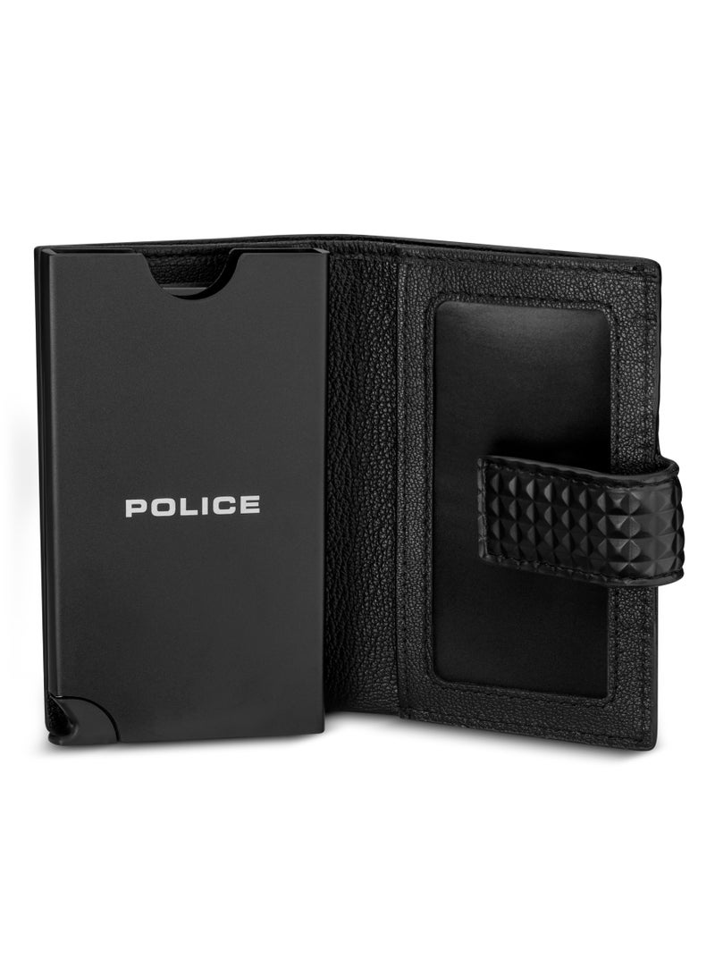 Pyramid Vegan Leather & Alloy Men's Automatic Card Case, RFID Safe - PELGD2206907