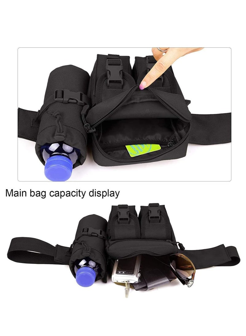 Tactical Waist Pack - Waterproof Pack With Water Bottle Holder, Outdoor Waist Bag for Hiking Travelling Climbing Cycling Running Camping Hunting Fishing