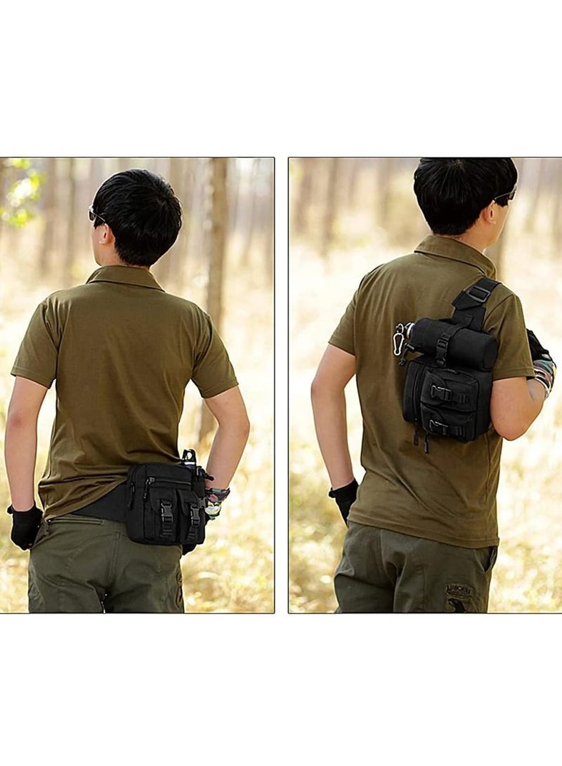 Tactical Waist Pack - Waterproof Pack With Water Bottle Holder, Outdoor Waist Bag for Hiking Travelling Climbing Cycling Running Camping Hunting Fishing