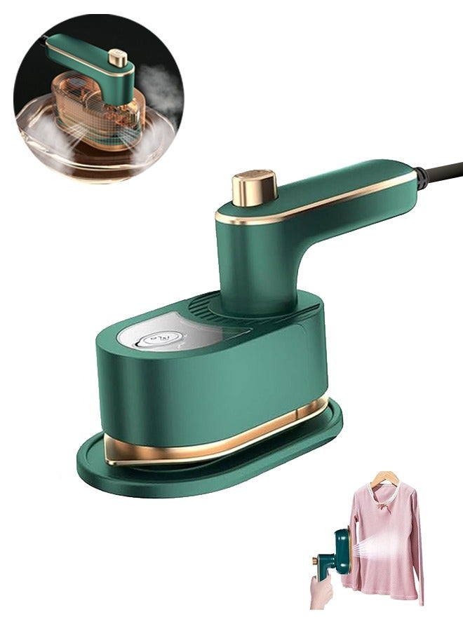 Mini Steam Iron, Travel Steamer for Clothes Portable, Foldable, With Handheld Steam, Quick Heat, Perfect For All Types Of Clothes(Green)