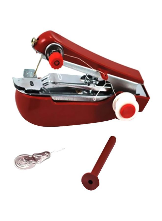 Portable Handheld Mini Sewing Machine Red/Chrome