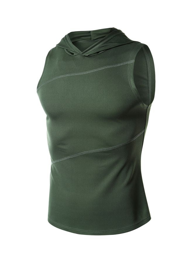 Athletic Hooded Vest Green