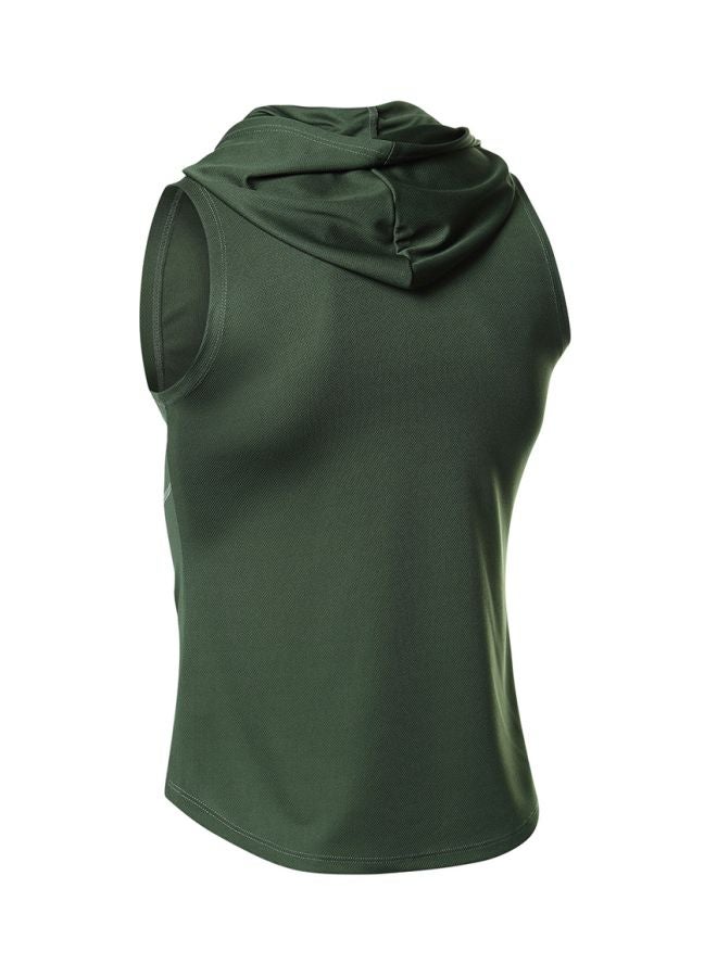 Athletic Hooded Vest Green