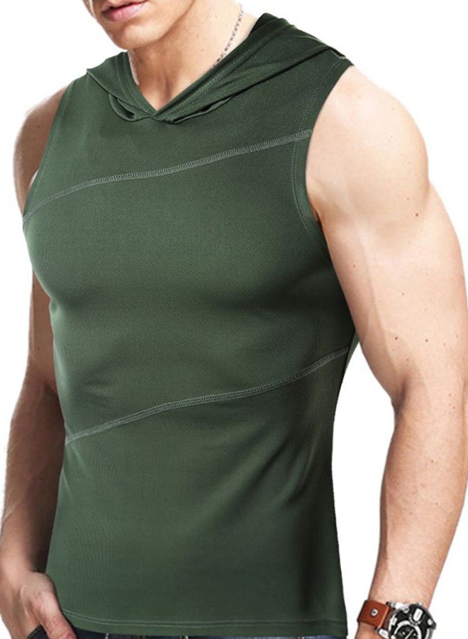 Athletic Hooded Vest Green