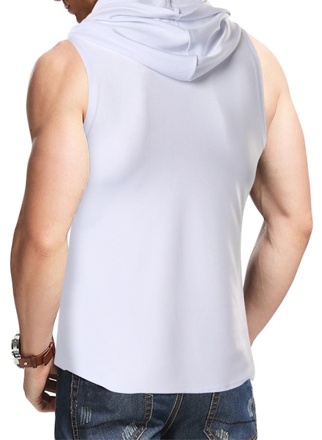 Athletic Hooded Vest White