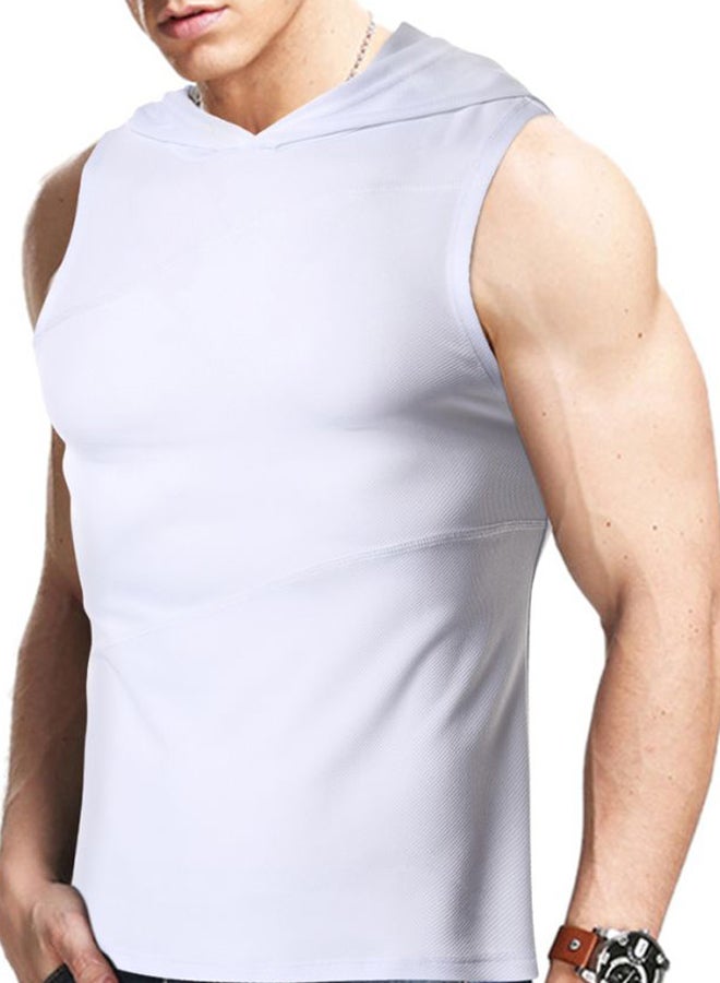 Athletic Hooded Vest White