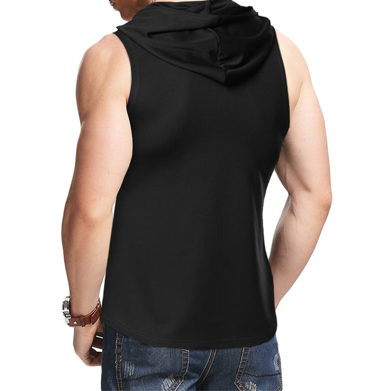 Athletic Hooded Vest Black