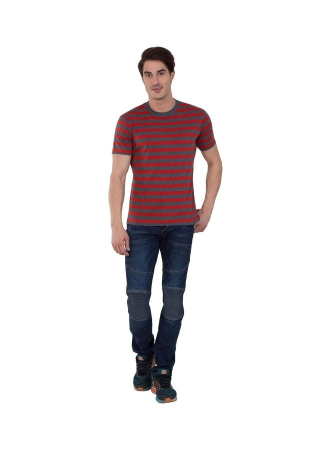 Jockey 2715 Men Super Combed Cotton Rich Striped Round Neck Half Sleeve T Shirt