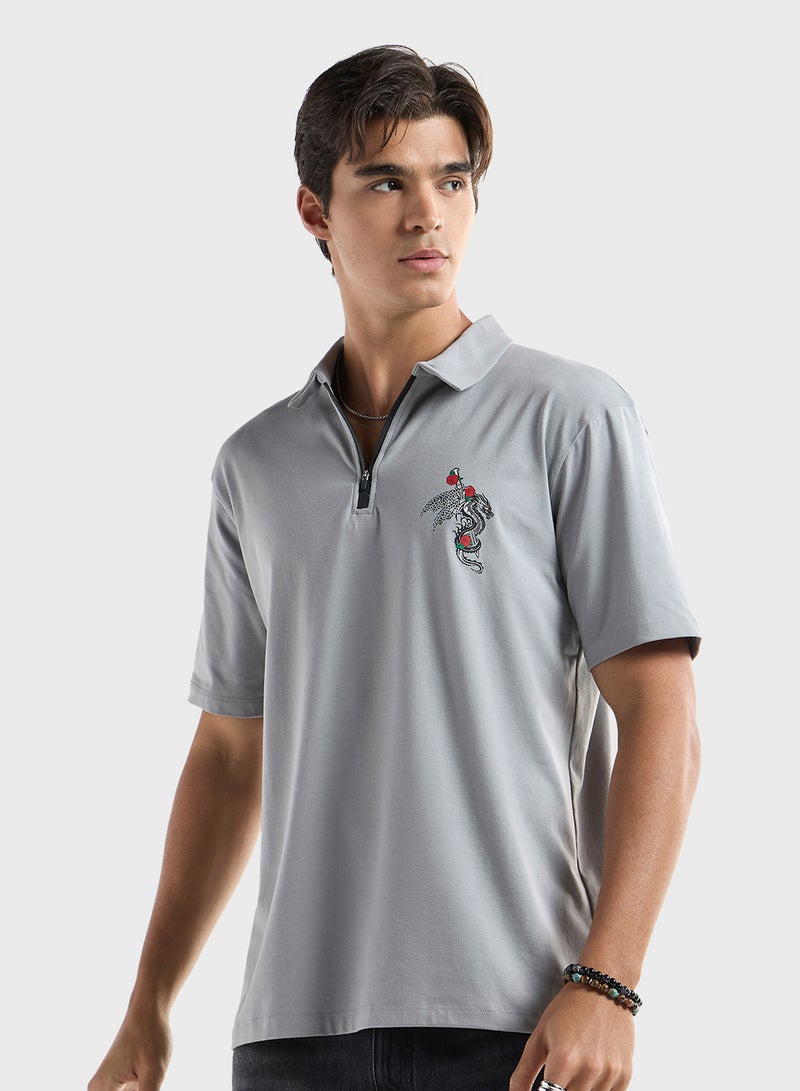 Logo Detailed Short Sleeve Polo T-Shirt